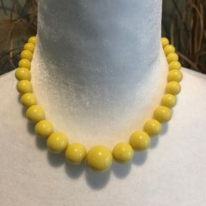 Bright Yellow Varying Bead Choker Necklace